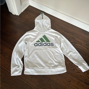 Adidas Women’s White and Green Hoodie